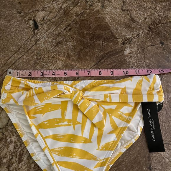 Carmen Marc Valvo Yellow Tropical Print Swimsuit - Picture 12 of 12
